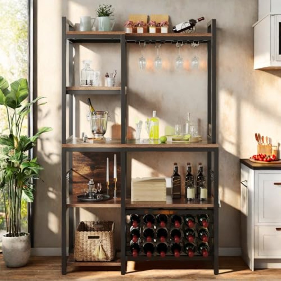 Kitchen Baker - Large Bakers Rack with Power Outlets