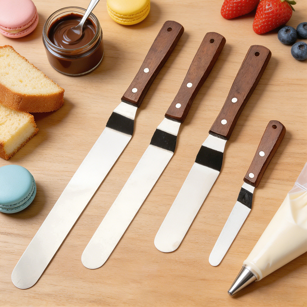 Offset Spatula Set - 4 Pcs Icing Spatula, 4/6/8/10 inch