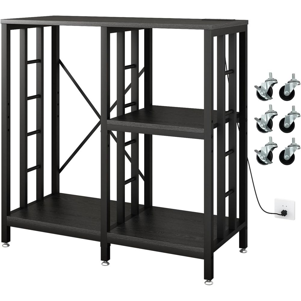 Kitchen Baker - Adjustable Kitchen Bakers Rack with Power