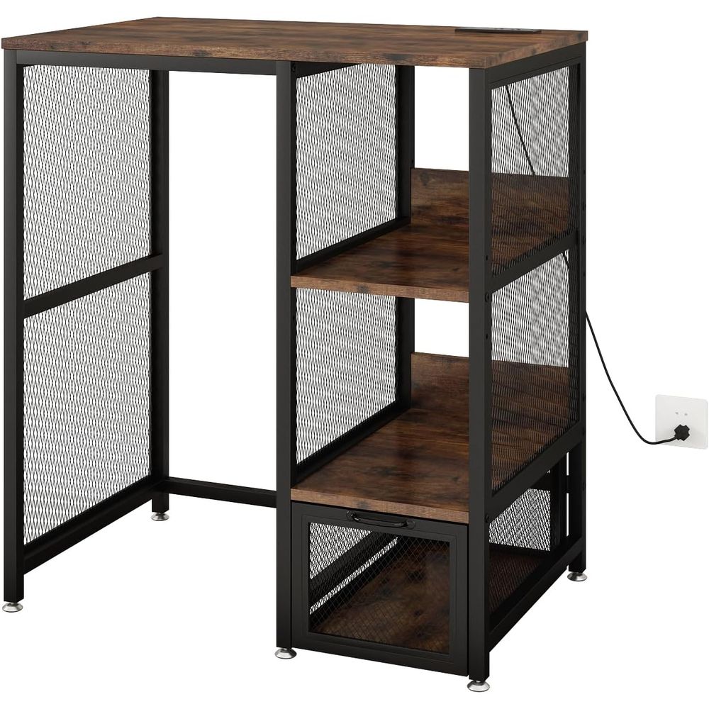 Kitchen Baker - Kitchen Bakers Rack with Power Outlet,
