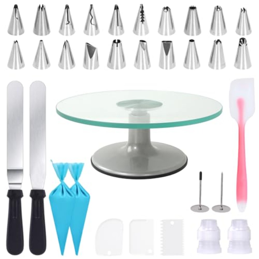 Offset Spatula Set - Cake Turntable 12 Inch Cake Stands