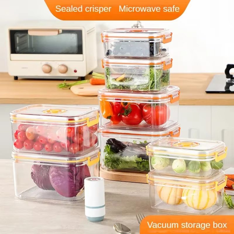Kitchen Baking Tray Organizer - Vacuum Fresh-keeping Box Refrigerator Sealed Canister