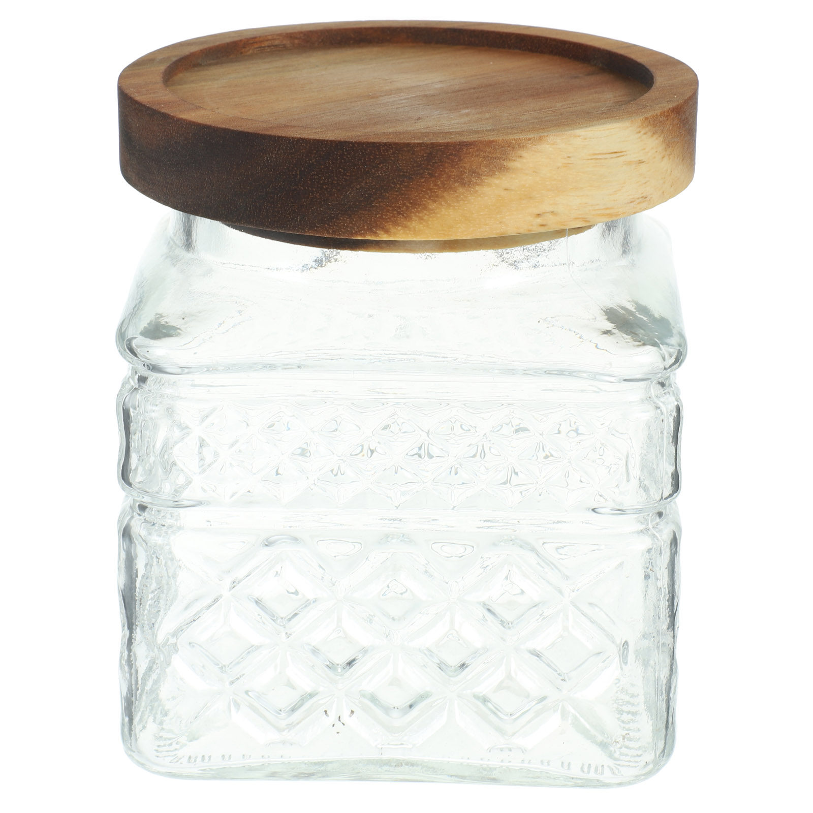 Kitchen Baking Canisters - Airtight Glass Canister with Natural Wood
