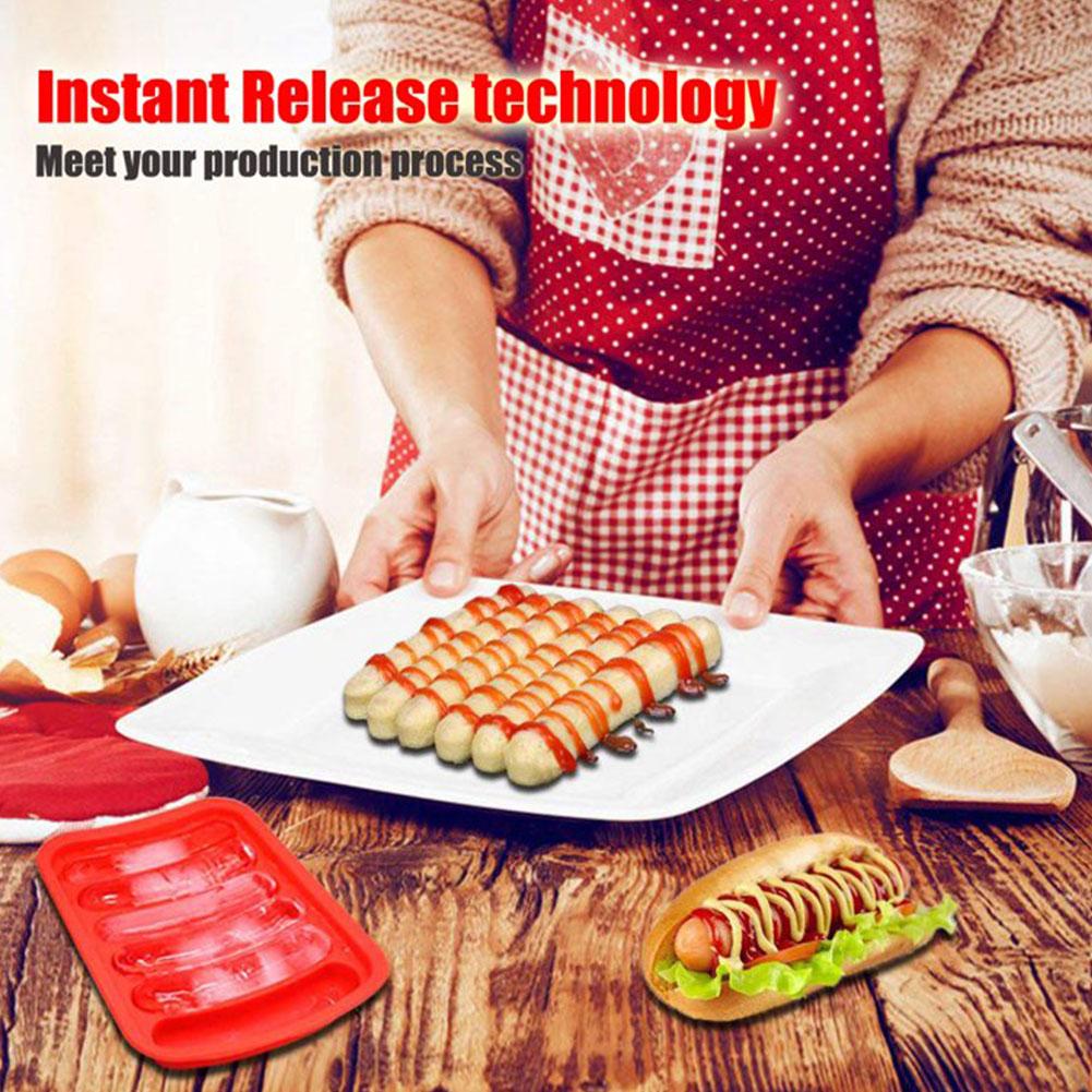 Baking Kitchen For Kids - 6-Cavity Silicone Sausage Maker Mold Professional