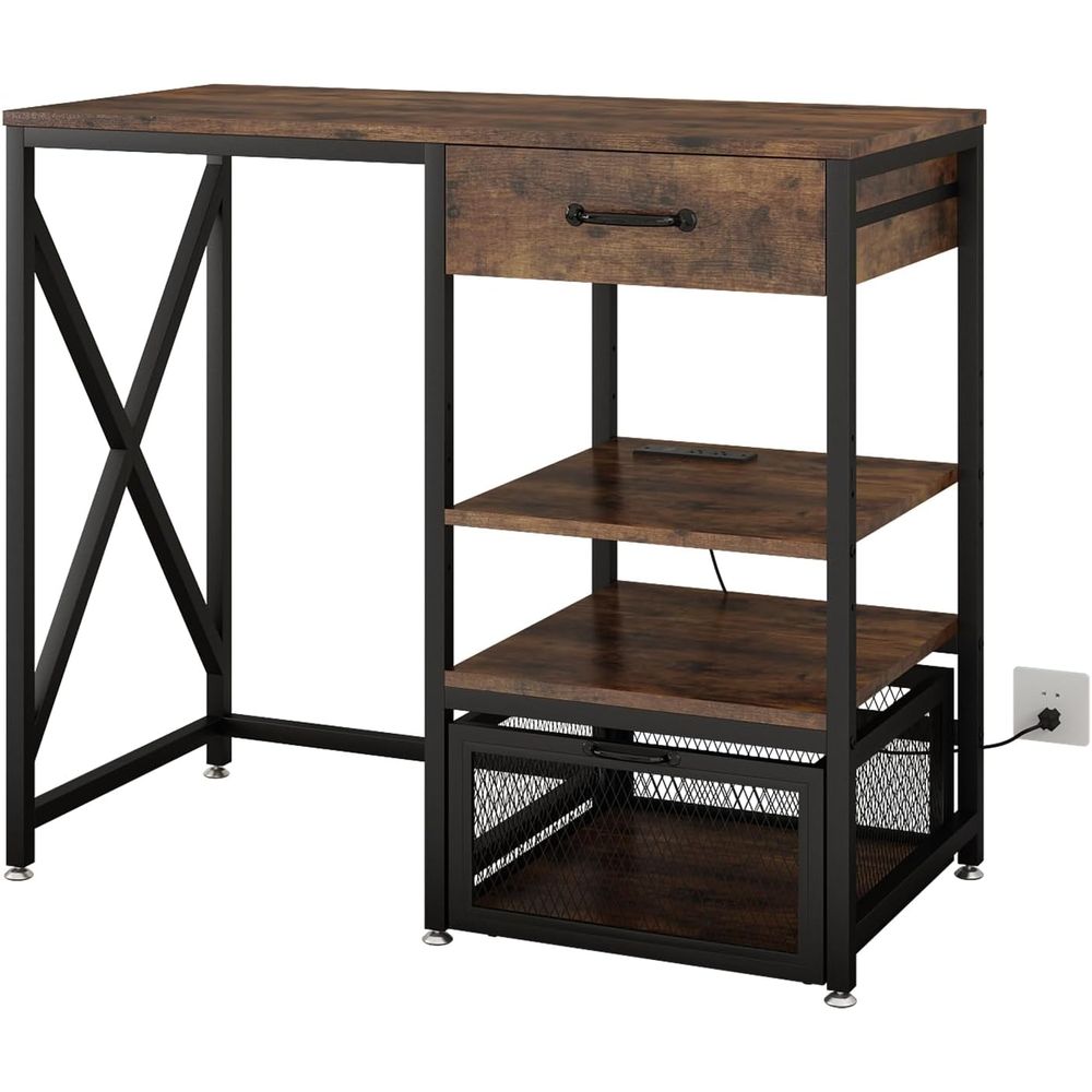 Kitchen Baker - Kitchen Bakers Rack with Power Outlet,