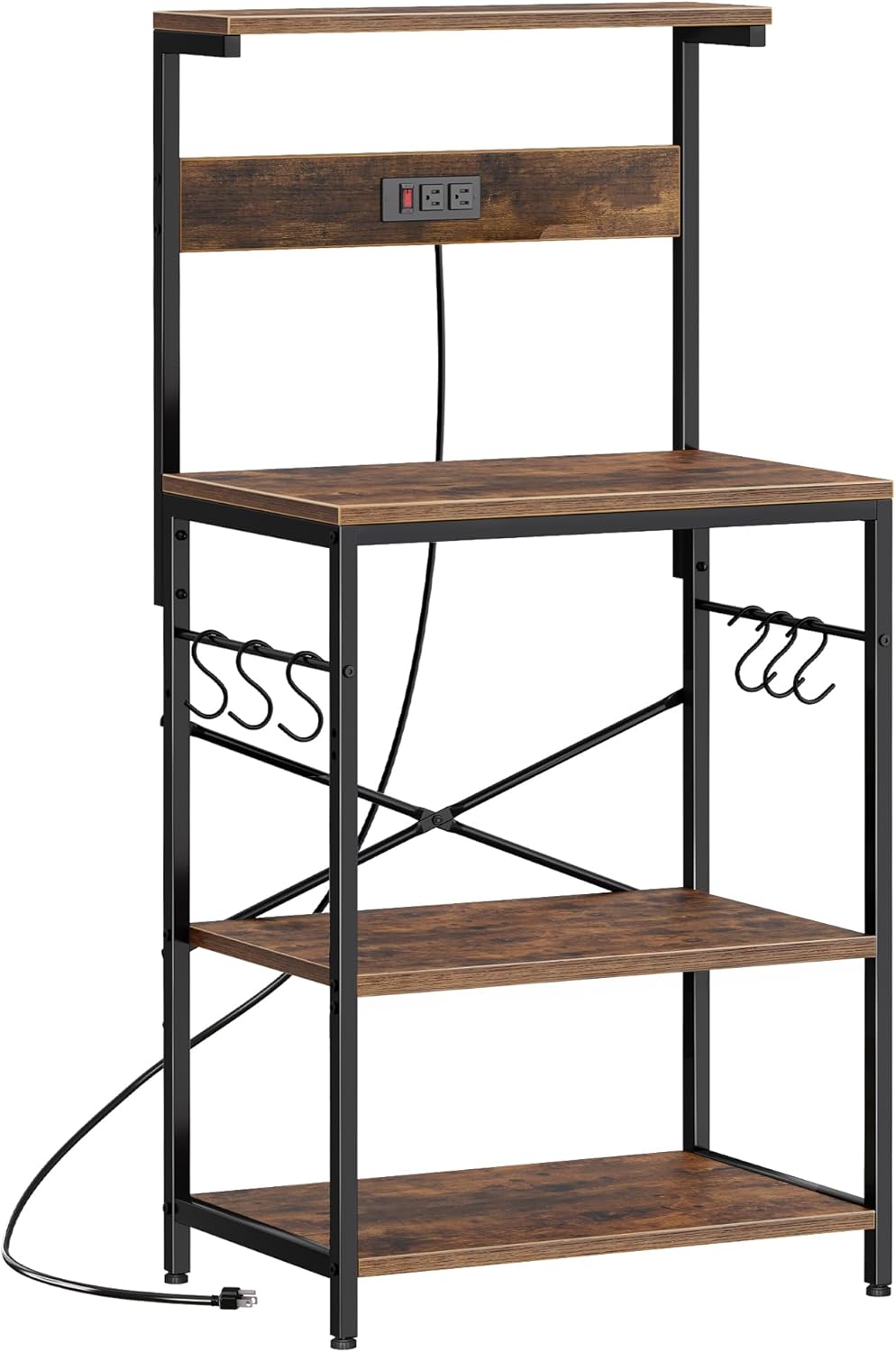Kitchen Baker - SUPERJARE Kitchen Bakers Rack with Power