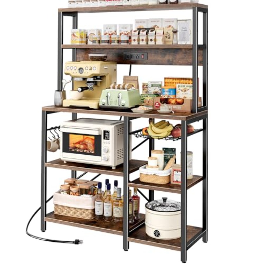 Kitchen Baker - Bakers Rack with Power Outlet 35.4