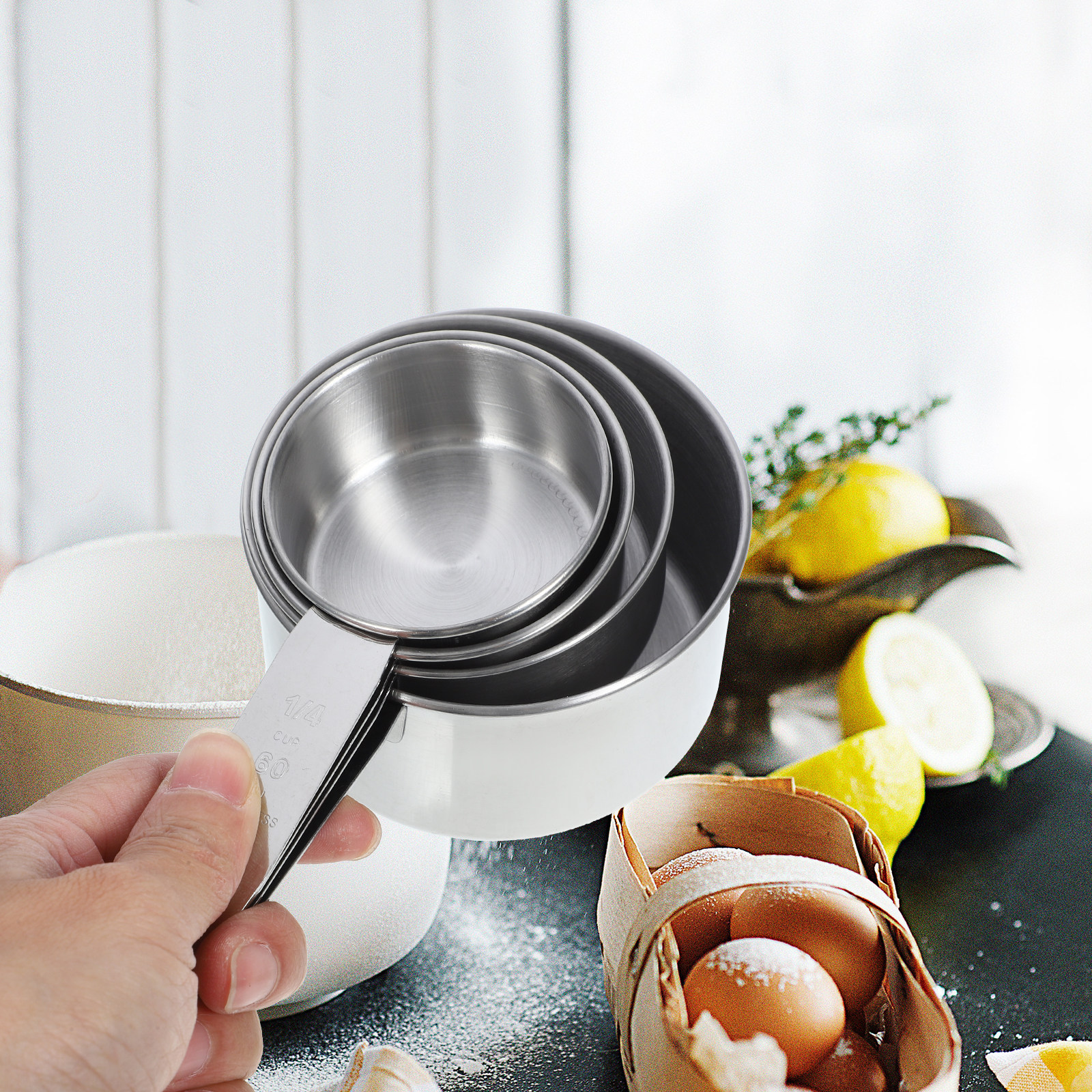Baking (Kitchen Ingredient) - Set of 4 Stainless Steel Measuring