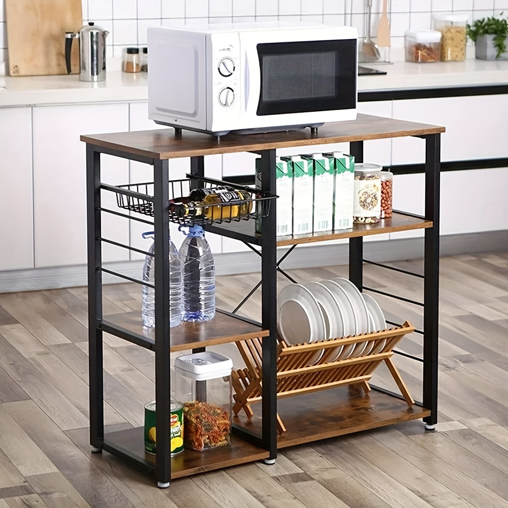 Kitchen Baker - 4 Tier Kitchen Bakers Rack Microwave