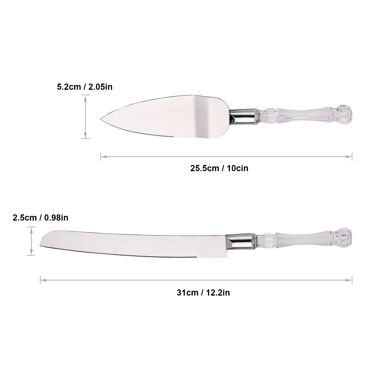 Cake Knife and Server Set Crys - Offset Spatula Set reseña y precio