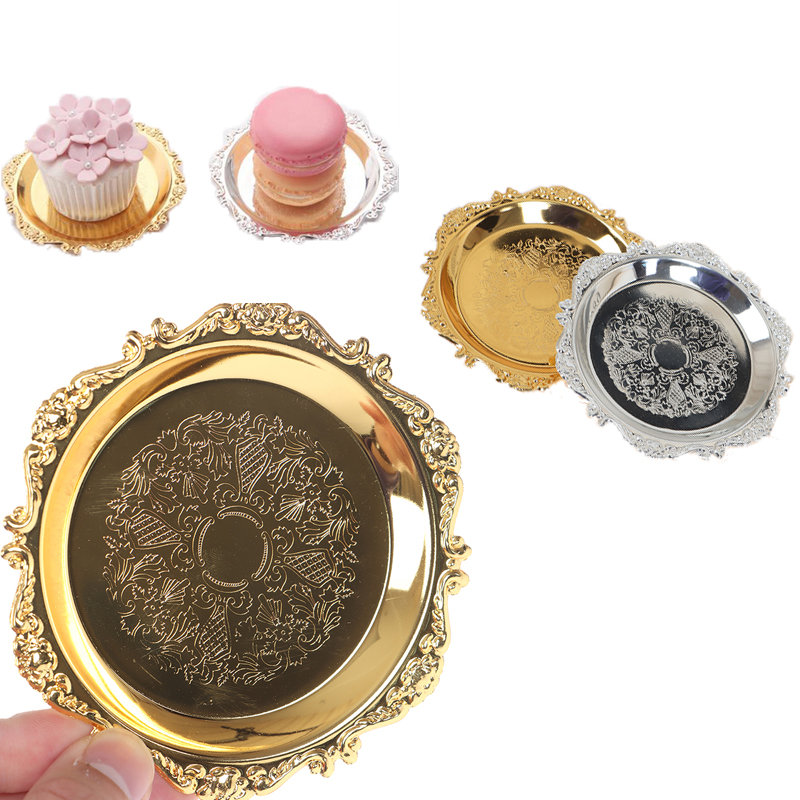 Silver Golden Iron Tray Glossy - Cake Board Round reseña y precio