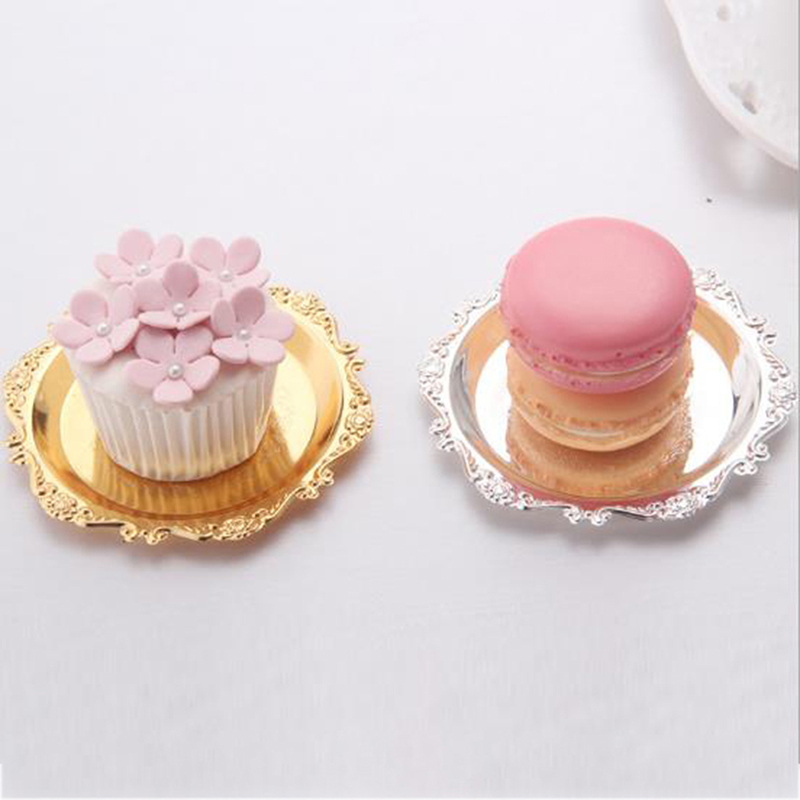 Silver Golden Iron Tray Glossy - Cake Board Round reseña y precio