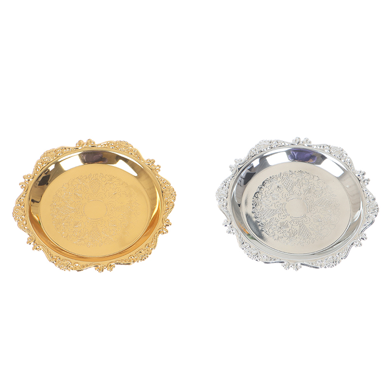 Silver Golden Iron Tray Glossy - Cake Board Round reseña y precio