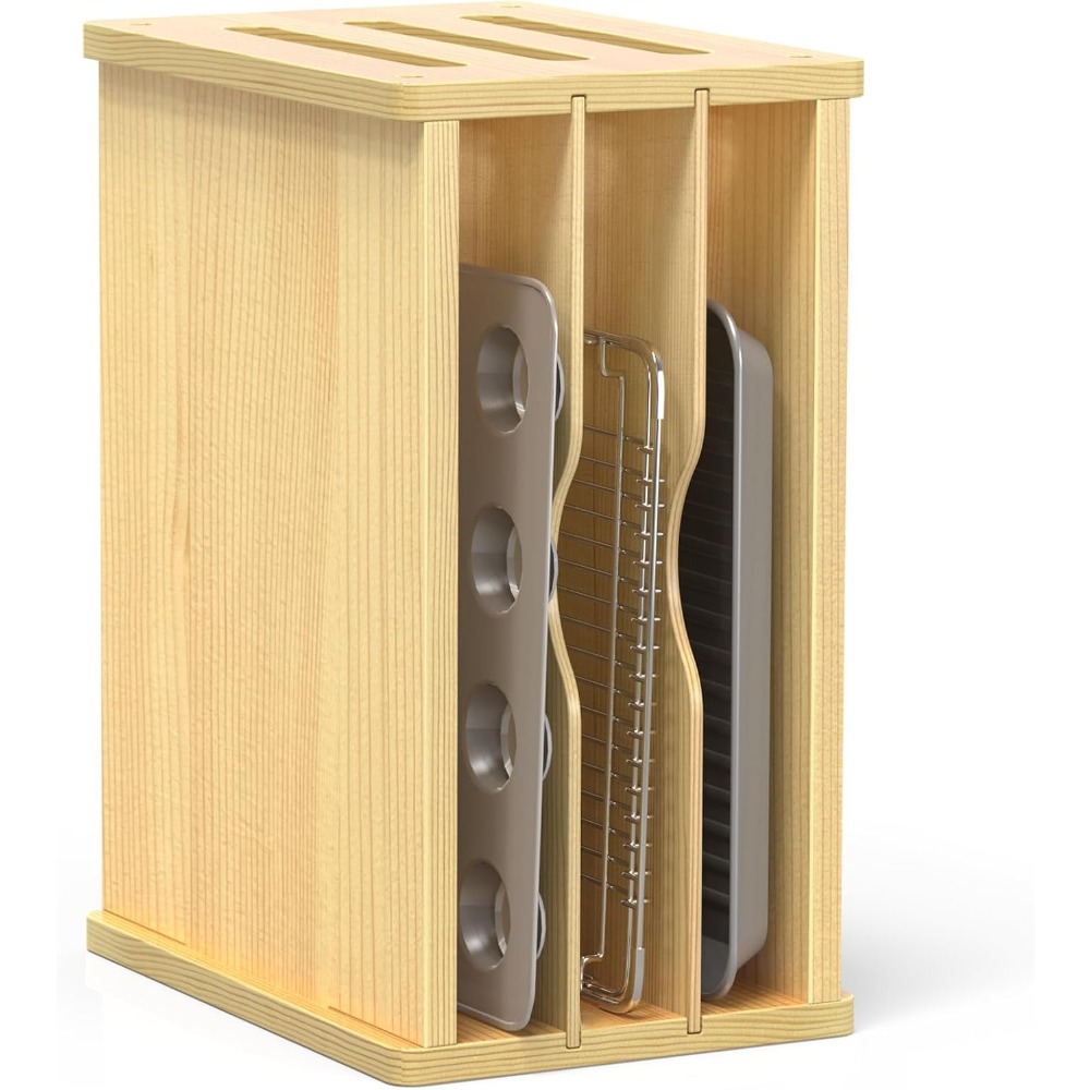 Wooden Cabinet Tray Dividers,  - Kitchen Cabinet Baking Organizer reseña y precio