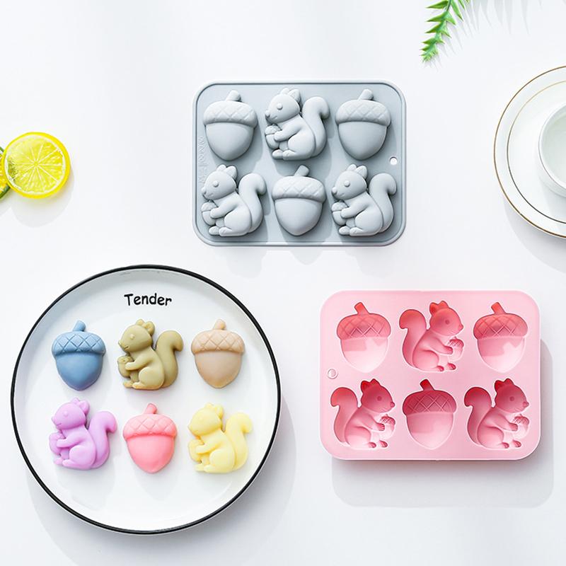 *6-hole Squirrel Oak Cake Sili - Silicone Cake Mold reseña y precio