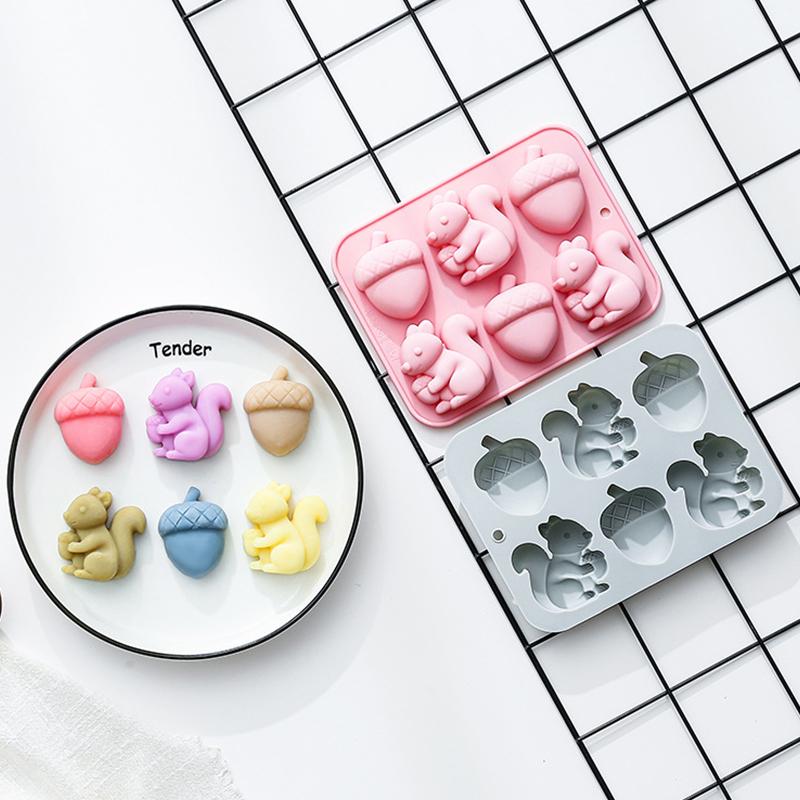 *6-hole Squirrel Oak Cake Sili - Silicone Cake Mold reseña y precio