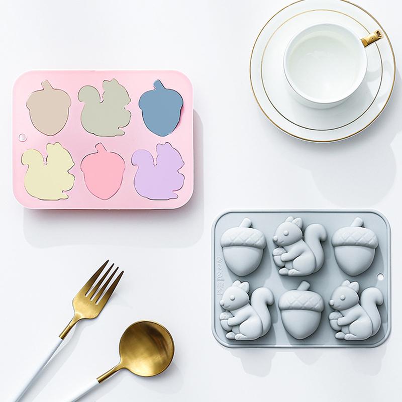 *6-hole Squirrel Oak Cake Sili - Silicone Cake Mold reseña y precio