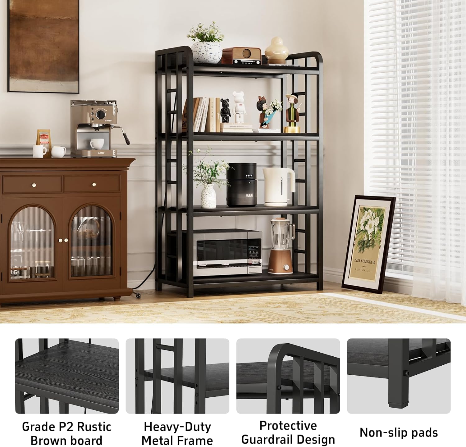 Adjustable Bakers Rack with Po - Kitchen Baker reseña y precio