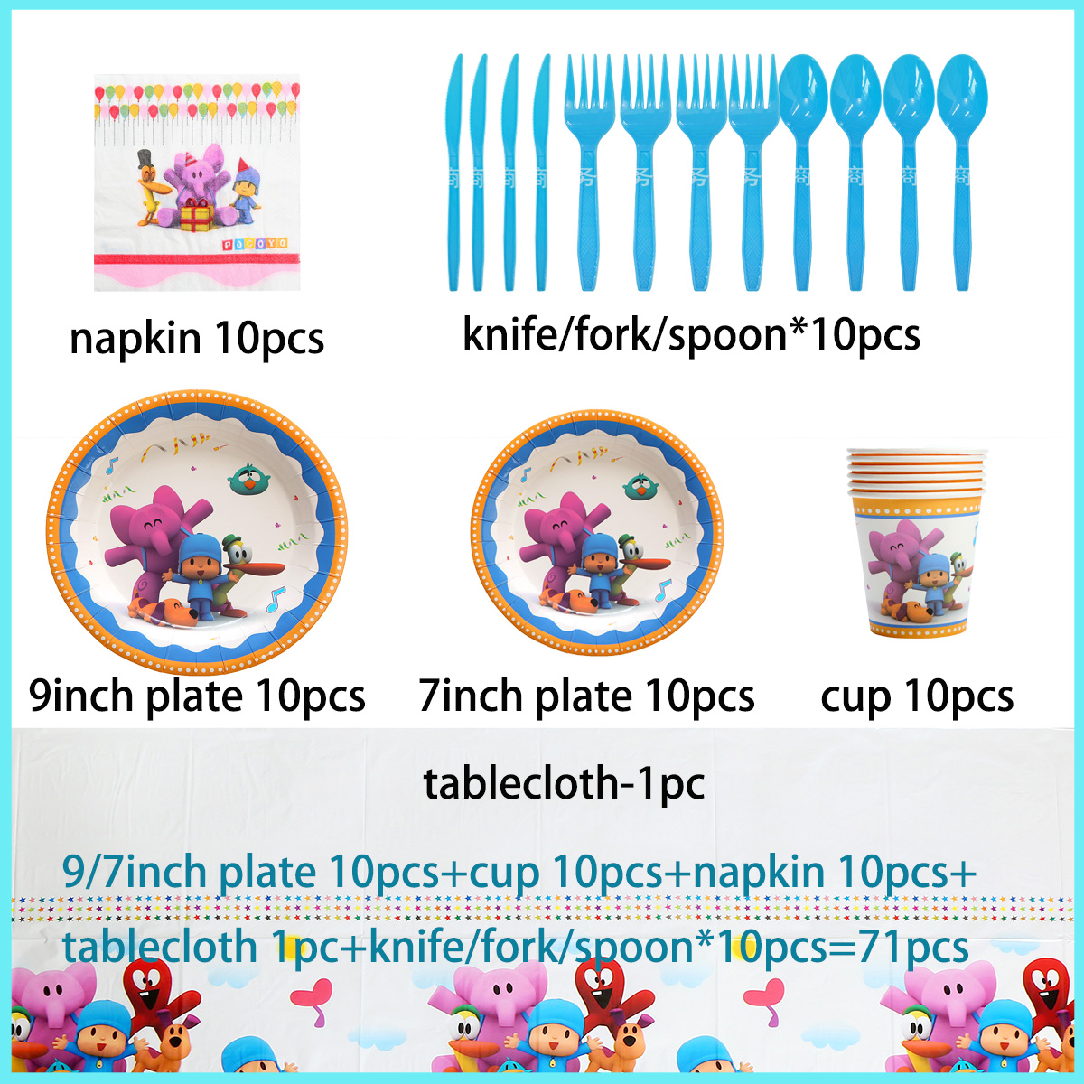 Blue&Pocoyoing Birthday Party  - Cake Board Round reseña y precio