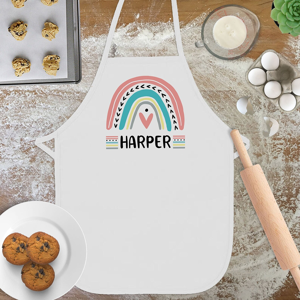 Personalized Rainbow Apron for - Baking Kitchen For Kids reseña y precio
