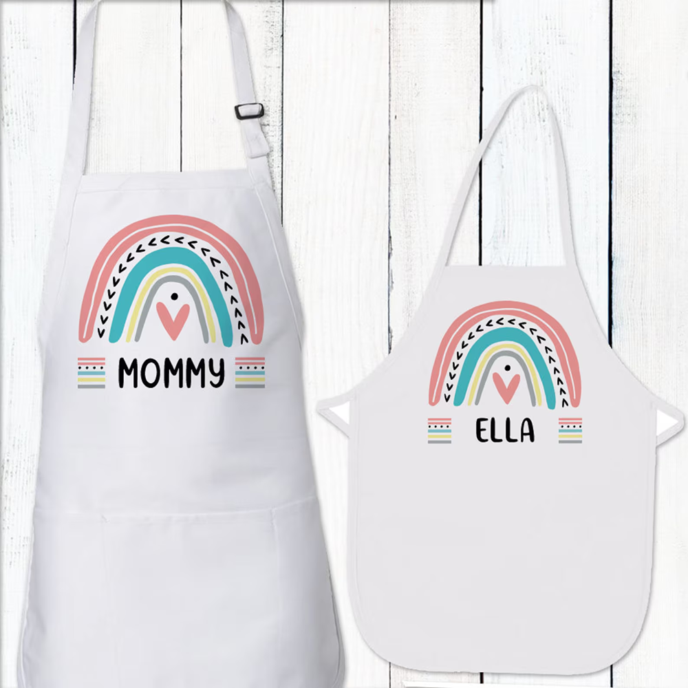 Personalized Rainbow Apron for - Baking Kitchen For Kids reseña y precio
