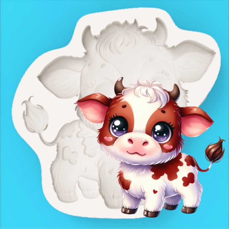 Cute Cow-Shaped Mold Cartoon C - Silicone Cake Mold reseña y precio