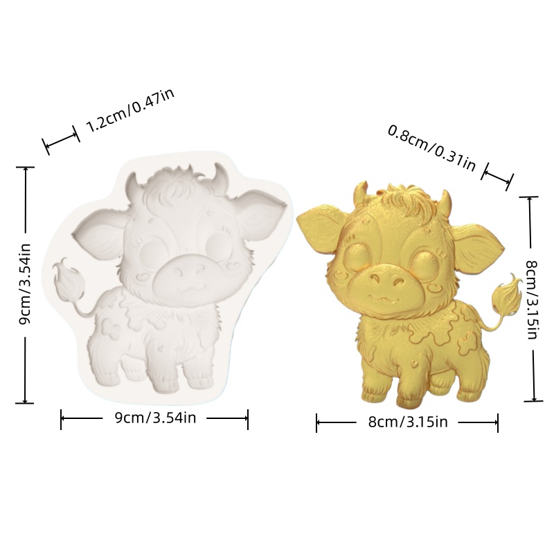Cute Cow-Shaped Mold Cartoon C - Silicone Cake Mold reseña y precio