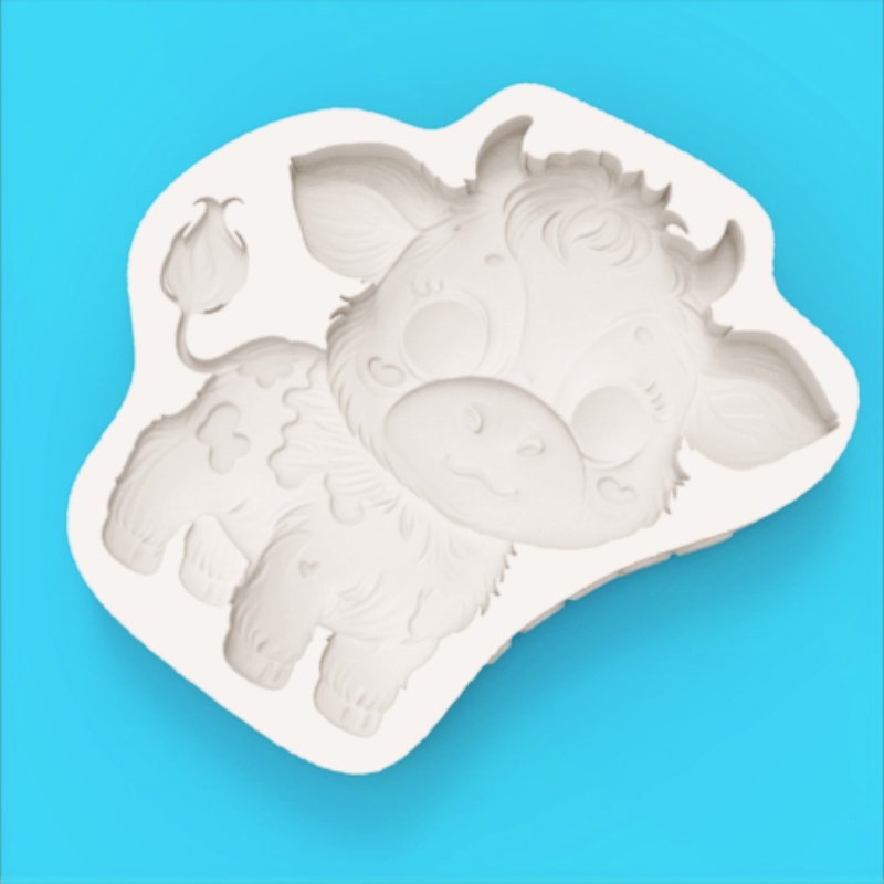Cute Cow-Shaped Mold Cartoon C - Silicone Cake Mold reseña y precio