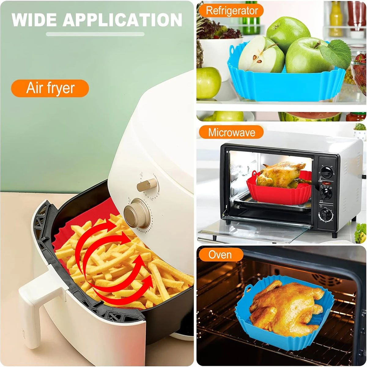 Air Fryer Silicone Liners Pot  - Kitchen Baking Pan reseña y precio