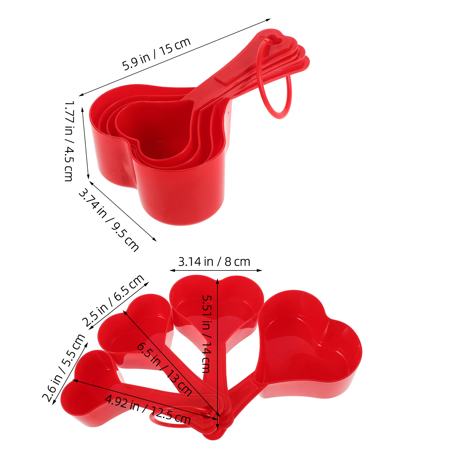 1set Heart Shaped Measuring Sp - Baking (Kitchen Ingredient) reseña y precio
