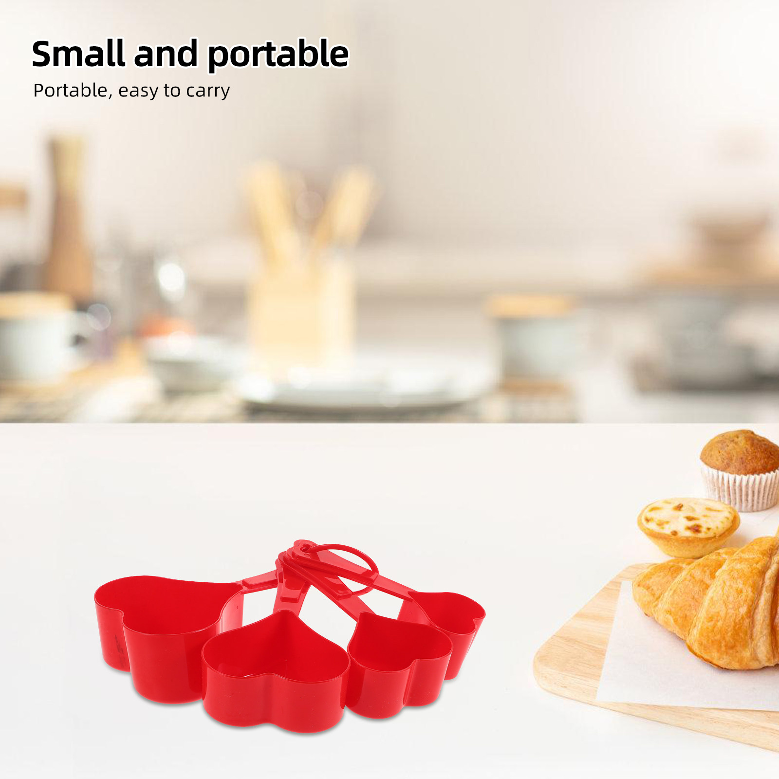 1set Heart Shaped Measuring Sp - Baking (Kitchen Ingredient) reseña y precio