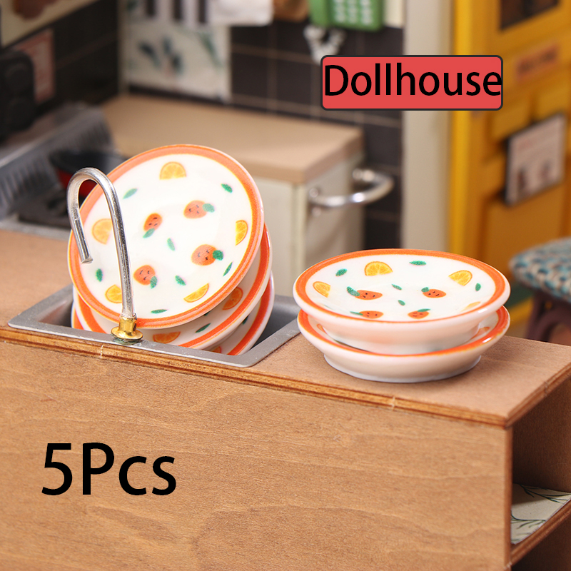 5Pcs 1/12 Dollhouse Mini Plate - Miniature Baking Kitchen reseña y precio