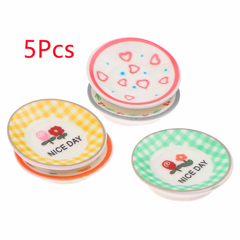 5Pcs 1/12 Dollhouse Mini Plate - Miniature Baking Kitchen reseña y precio