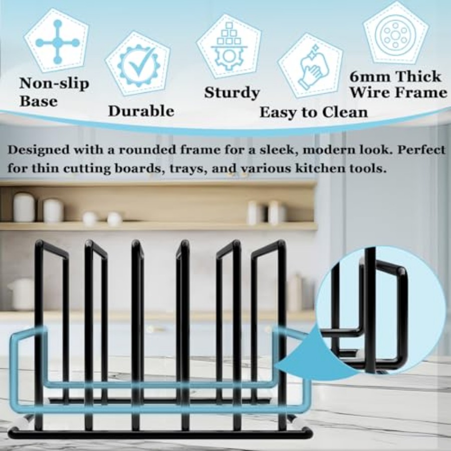 Cutting Board Organizer Rack w - Kitchen Cabinet Baking Organizer reseña y precio