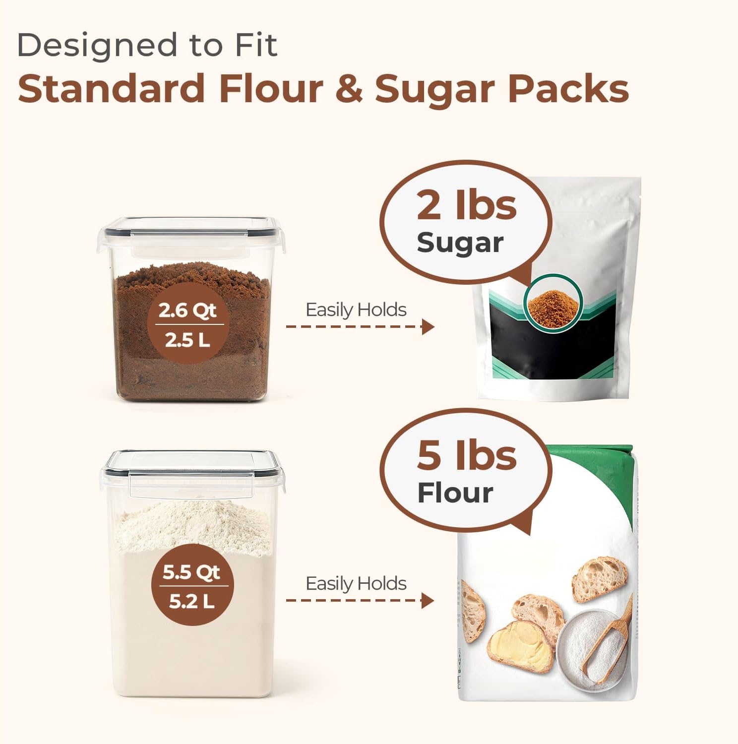 Airtight Food Storage Containe - Kitchen Baking Canisters reseña y precio