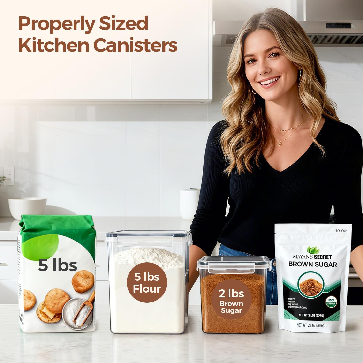 Airtight Food Storage Containe - Kitchen Baking Canisters reseña y precio