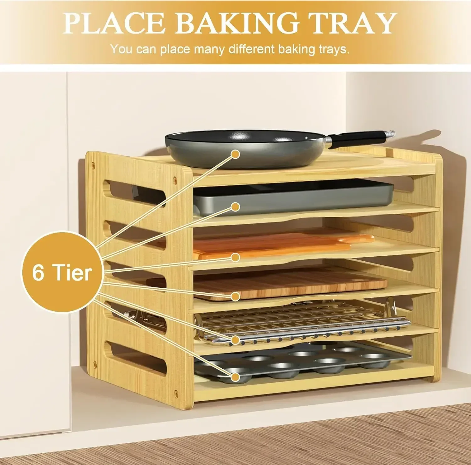 XMSJ-Sale6 Tier Wooden Cabinet - Kitchen Cabinet Baking Organizer reseña y precio