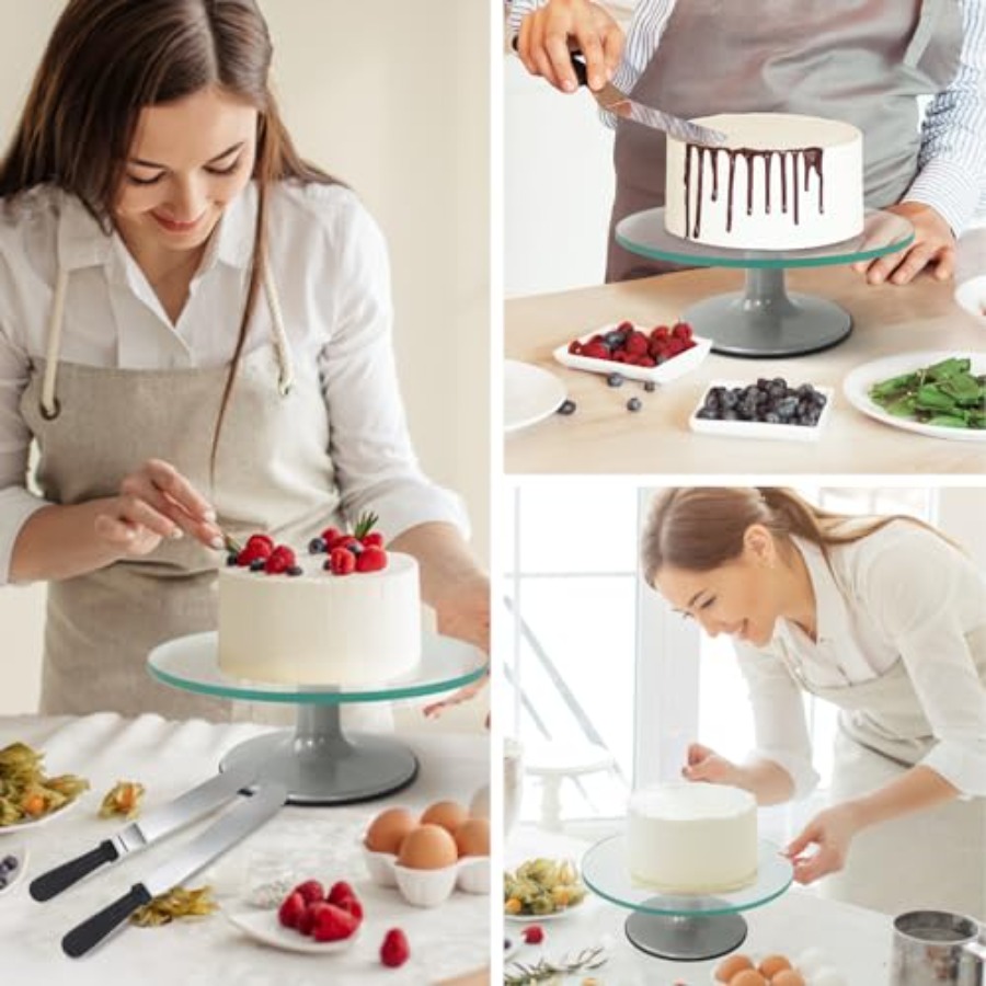 Cake Turntable 12 Inch Cake St - Offset Spatula Set reseña y precio