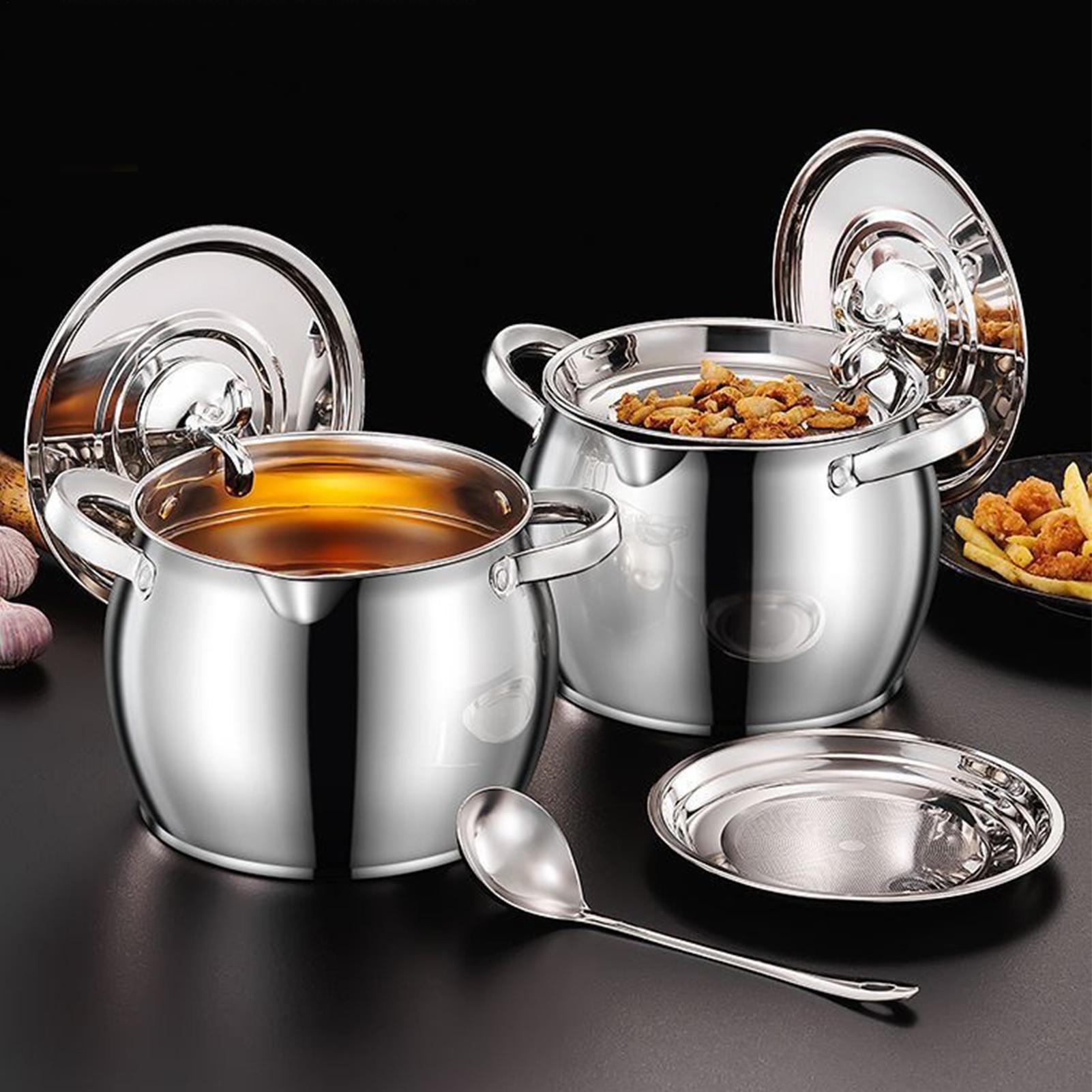 Grease Container Stainless Ste - Kitchen Baking Canisters reseña y precio