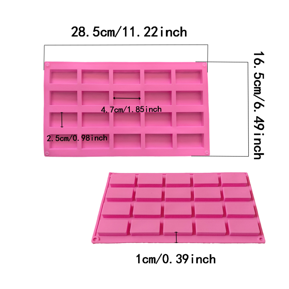 1pc 20 cavity rectangular sili - Silicone Cake Mold reseña y precio