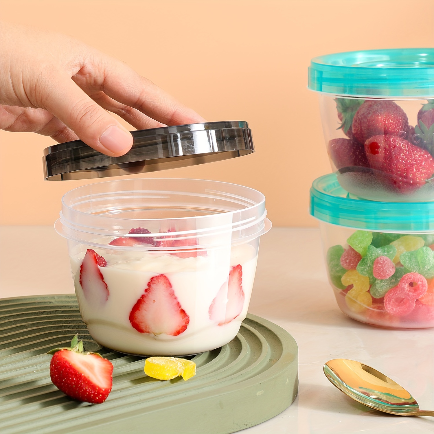 2 Transparent Sealed Food Stor - Kitchen Baking Tray Organizer reseña y precio