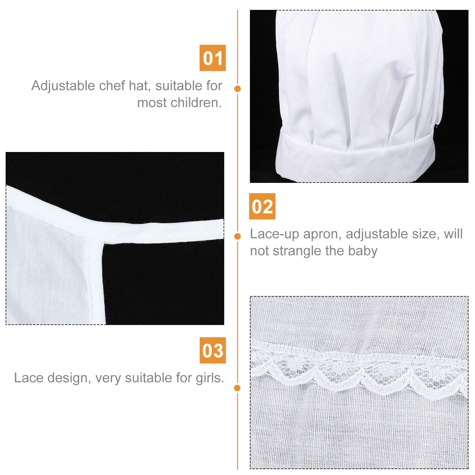 1Set Kids Chef Hat and Apron S - Baking Kitchen For Kids reseña y precio