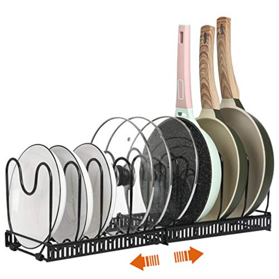 Pot Rack -Expandable Pan Organ - Kitchen Cabinet Baking Organizer reseña y precio