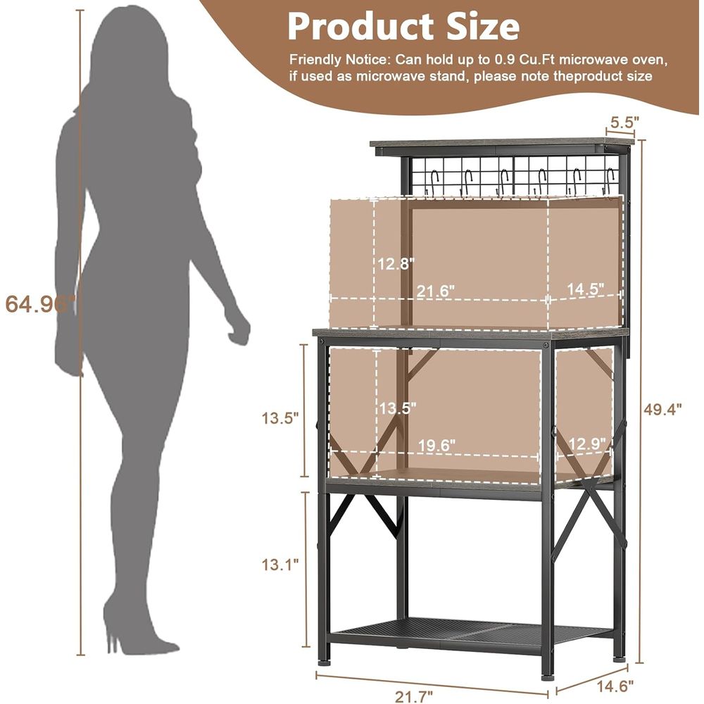 Kitchen Bakers Rack, Microwave - Kitchen Baker reseña y precio