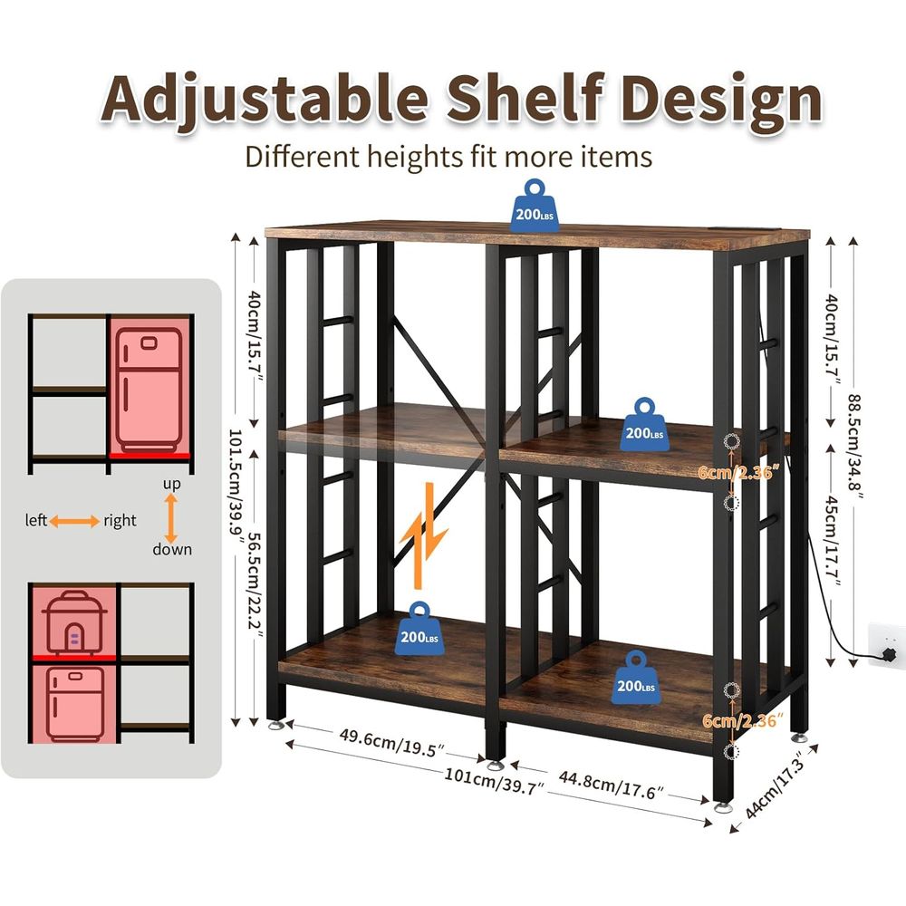 Adjustable Kitchen Bakers Rack - Kitchen Baker reseña y precio