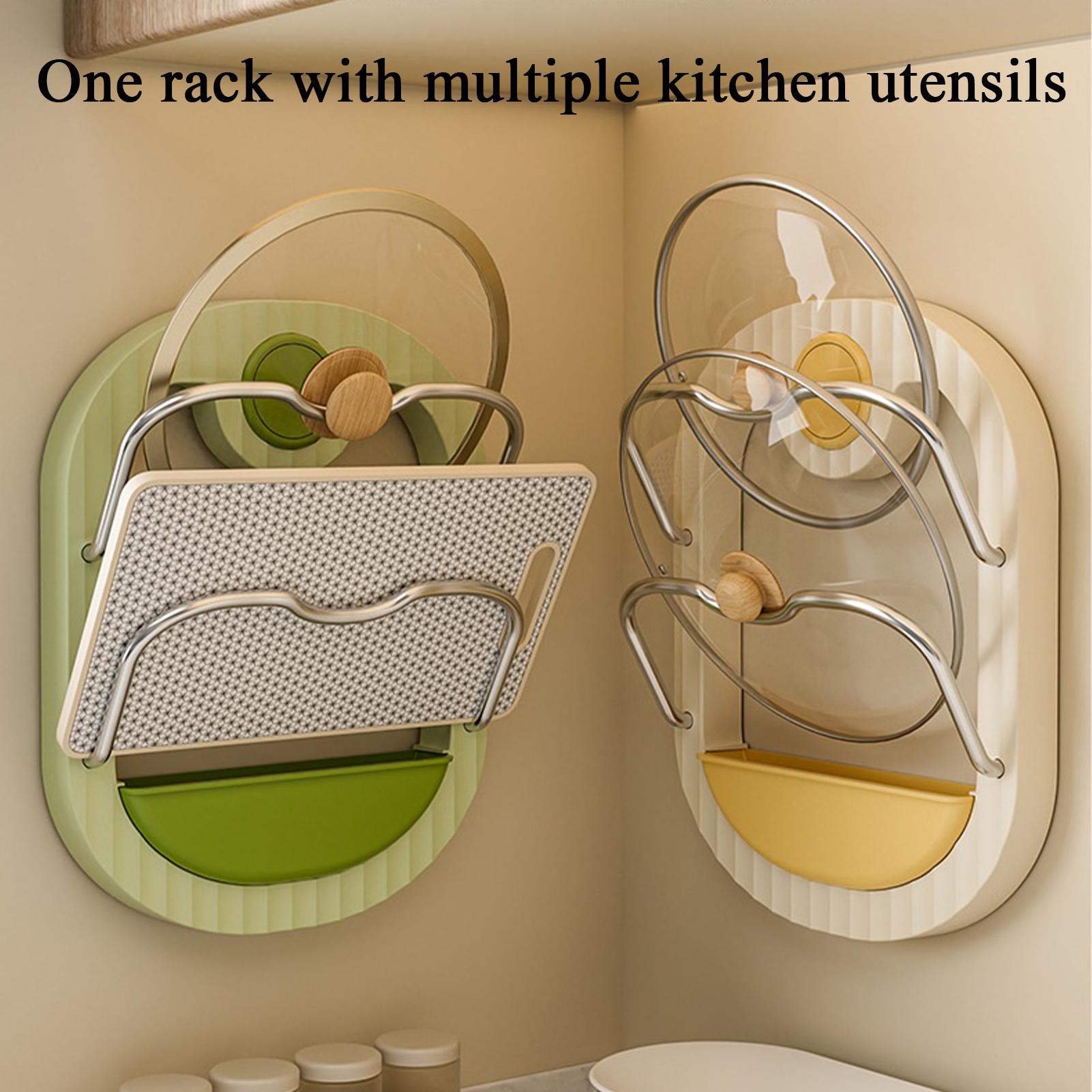 Pot Lid Rack 2-Tier Wall Mount - Kitchen Cabinet Baking Organizer reseña y precio