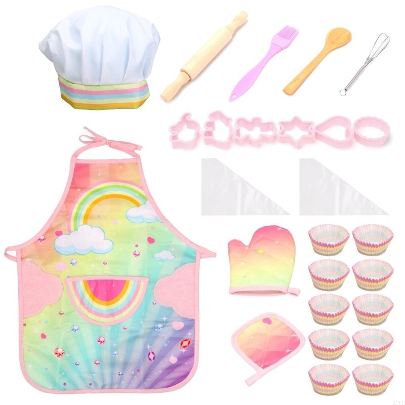 Kids Baking Apron Set With Glo - Baking Kitchen For Kids reseña y precio