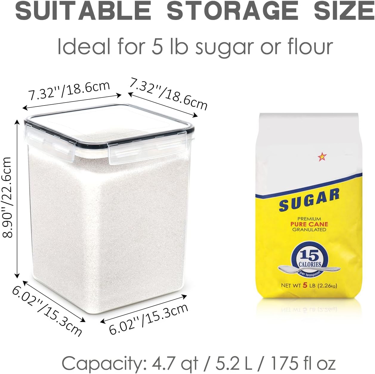 Large Food Storage Containers  - Kitchen Baking Canisters reseña y precio