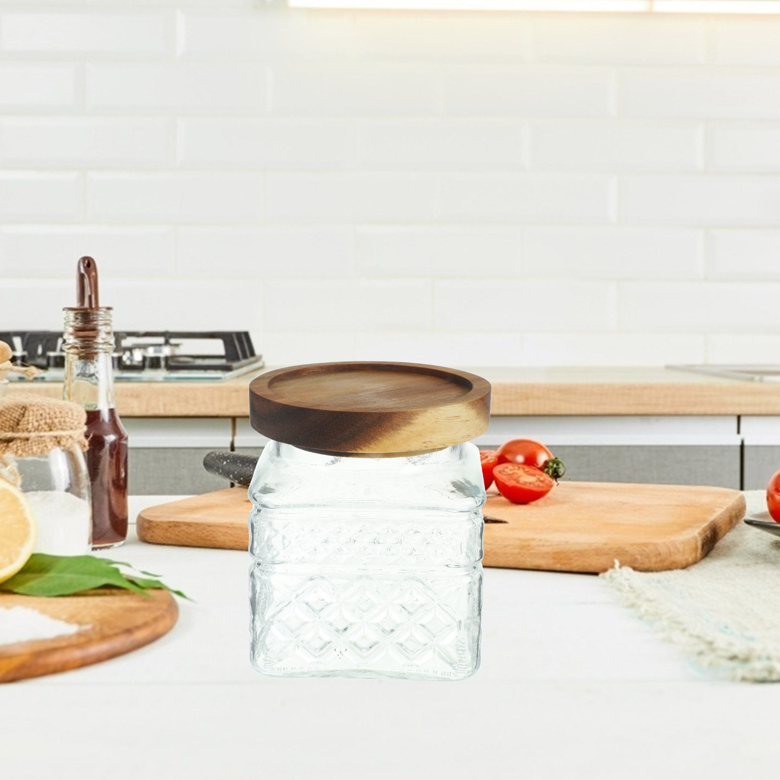 Airtight Glass Canister with N - Kitchen Baking Canisters reseña y precio
