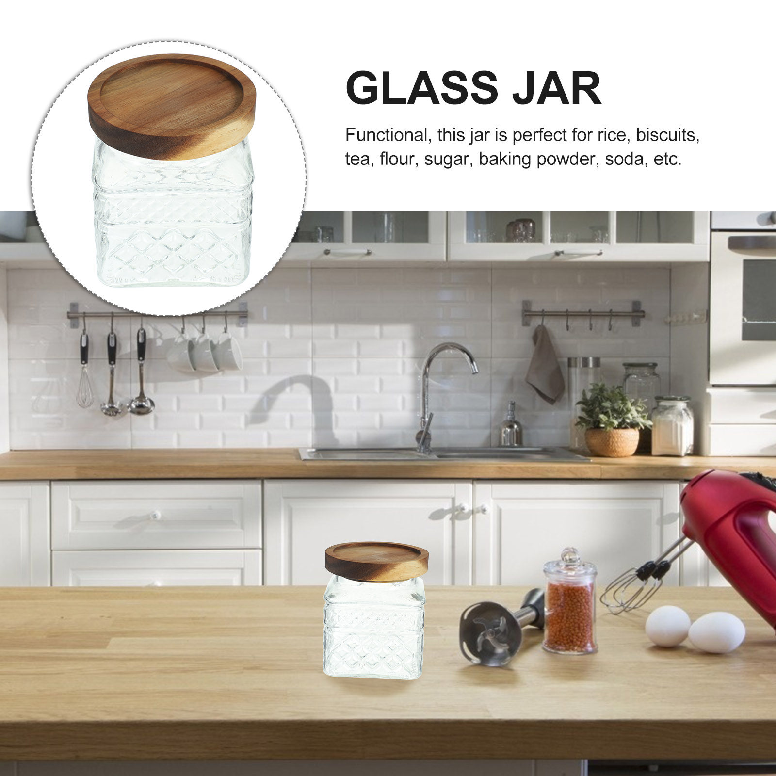 Airtight Glass Canister with N - Kitchen Baking Canisters reseña y precio